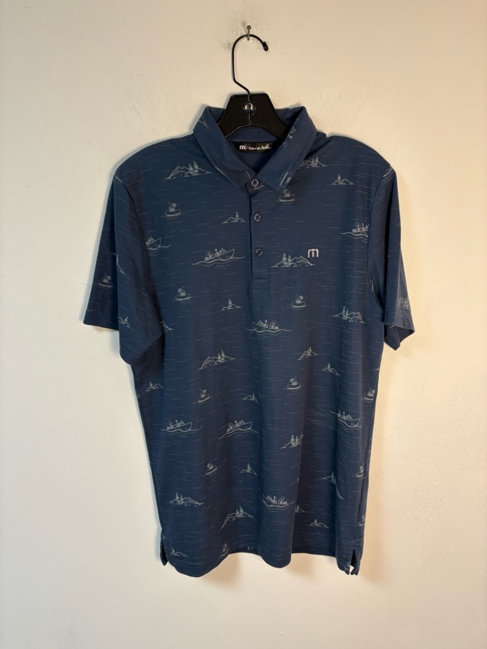 Travis Mathew Men’s Navy Fun & Games Golf Polo Medium